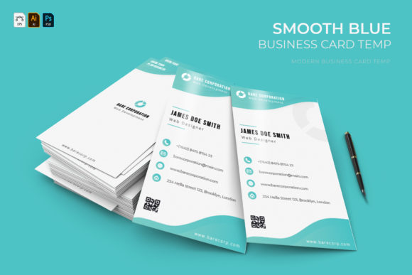 Smooth Blue Business Card